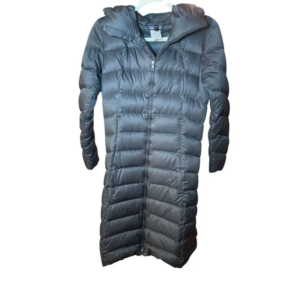 Patagonia Downtown Loft‎ Parka Black Goose Down Womens XS Puffer Coat
